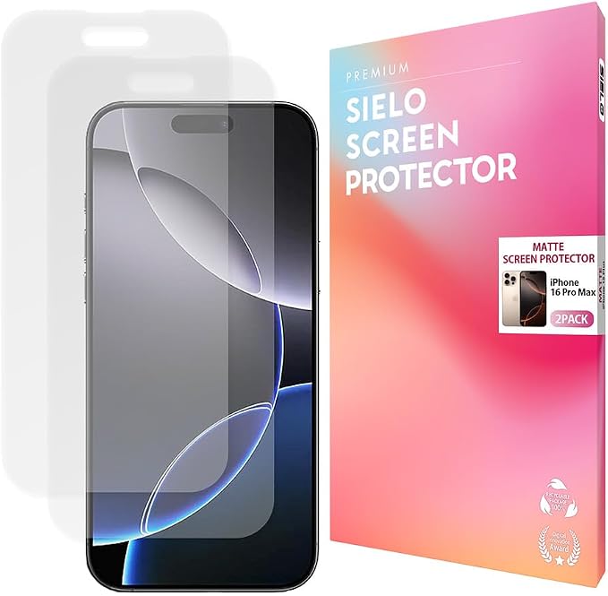 SIELO 2 Pack Matte Screen Protector iPhone 14 promax, 9H Hardness Shatterproof by SIELO