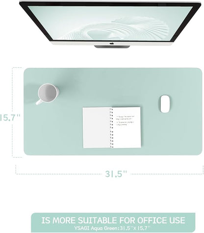 YSAGi Non-Slip Leather Desk Pad, Waterproof Laptop Computer Desk Keyboard Mat - Image 2