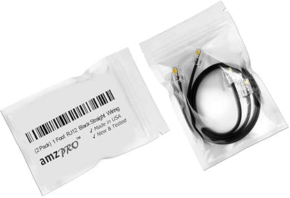 AmzDeals 2-Pack 1 Foot Black RJ12 6P6C Straight Wired Cable, Pro Grade Data and - Image 5
