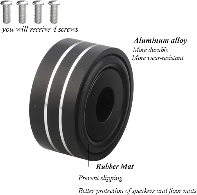Tertullus 4 Pcs HiFi Speaker Isolation Feet 40x20mm Aluminum Speaker Spike Pad - Image 6