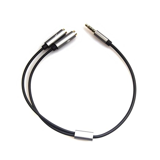 REXUS Grey 3.5mm Y Splitter Stereo Audio Cable 4-Pole Male to 2 Female - Image 3