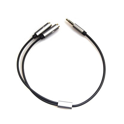REXUS Grey 3.5mm Y Splitter Stereo Audio Cable 4-Pole Male to 2 Female - Image 3