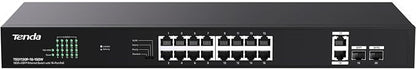 Tenda 20 Port Gigabit PoE Switch | Rackmount PoE Ethernet Switch | 16*PoE+ Port by Tenda