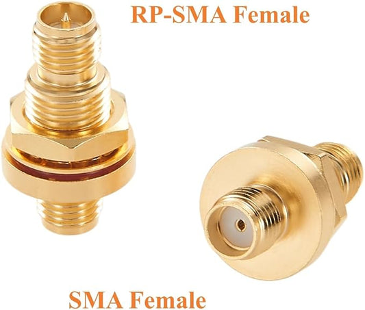 RP-SMA Female to SMA Female Bulkhead Panel Mount Adapter 50 Ohm Low Loss RF - Image 2