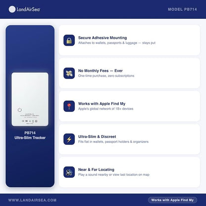 LandAirSea PB714 – Ultra-Slim Apple Find My Wallet Tracker - Image 6
