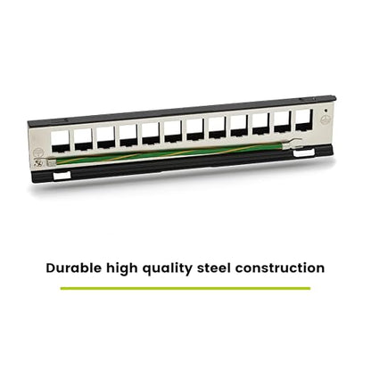 TRUE CABLE Cat6A Shielded 12-Port Blank Toolless Modular Keystone Patch Panel - Image 8