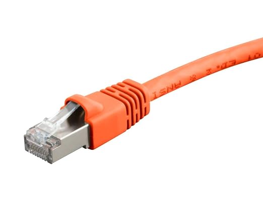 Monoprice Cat6A 3ft Orange Patch Cable Double Shielded 26AWG 10G Pure Bare by Monoprice