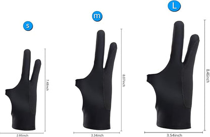 SPBMY Drawing Glove 2 Pack, Two-Finger Artist Glove - Image 7
