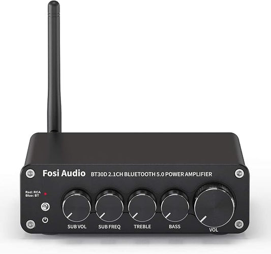 Fosi Audio BT30D Bluetooth 5.0 Stereo Audio Receiver Amplifier 2.1 Channel Mini by FosiAudio