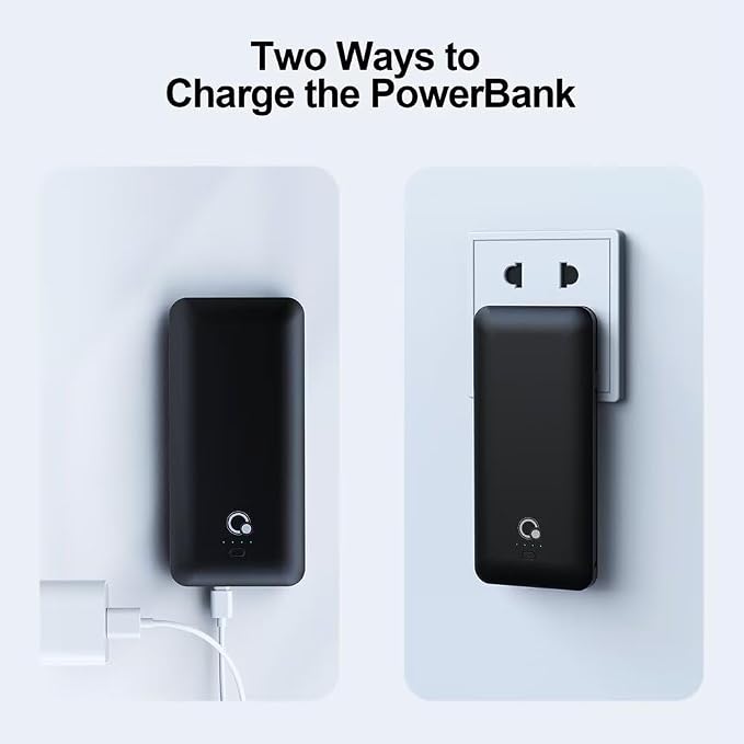 Q 10000mAh Power Bank, Slim Portable Charger, 4 Output External Battery Pack - Image 6