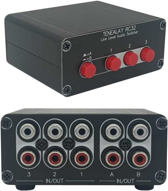 3 in 2 Out RCA Stereo Audio Switch Input Signal Source Switcher Selector by TENEALAY