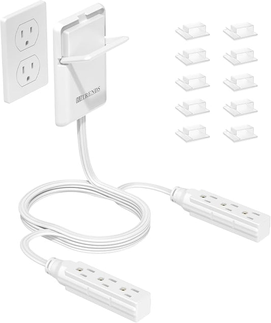 6FT Ultra Flat Plug Dual Extension Cord by HITRENDS