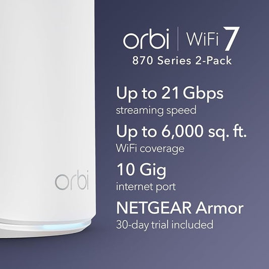 NETGEAR Orbi 870 Series Tri-Band WiFi 7 Mesh System - Image 2