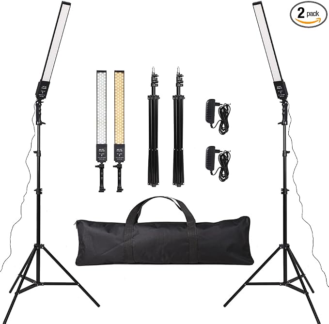 2 Packs LED Photography Lighting Dimmable 3200K-5500K LED Video Light Photo by GSKAIWEN
