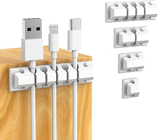 ELII 327PCS White Cable Management Kit 4 Cable Cable Sleeves, 65 Cable Clips - Image 2