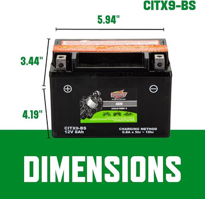 Interstate Batteries YTX9-BS 12V 8Ah Powersports Battery 130CCA AGM - Image 4
