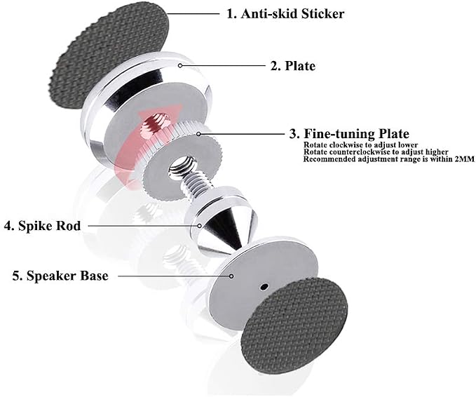 4 Sets Speaker Isolation Stand Feet, Stainless Steel Speaker Base Pads - Image 5