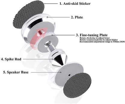 4 Sets Speaker Isolation Stand Feet, Stainless Steel Speaker Base Pads - Image 5