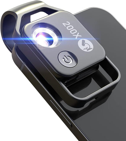 Phone Microscope with CPL Lens/LED Light, Nano Zoom 200X Pocket Microscope by MIAOLAB