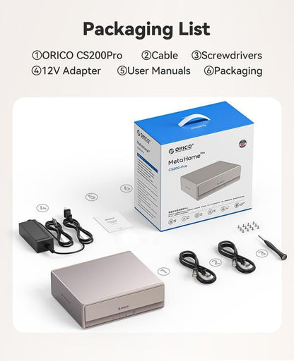 ORICO MetaHome NAS Storage, CyberData OS, HDD Slot * 2 + M.2 NVMe SSD Slot * 2 - Image 7