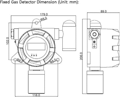 ATO Fixed Carbon Monoxide Gas Detector, 4-20mA Signal Output, CO Gas Leak - Image 6