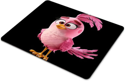 Square Mouse Pad Cute Pink Bird-1, Gaming Mouse Pads - Image 5