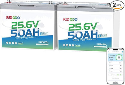 Redodo Bluetooth 24V 50Ah TM Low-Temp LiFePO4 Battery, Smart Lithium Battery by PrimeDayRedodoSaveup55