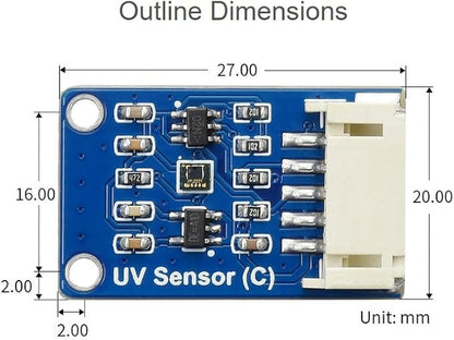 waveshare Digital LTR390-UV Ultraviolet Sensor, Direct UV Index Value Output - Image 6