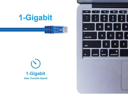 Monoprice Cat5e 2ft Blue Patch Cable UTP 24AWG 350MHz Pure Bare Copper Snagless - Image 5