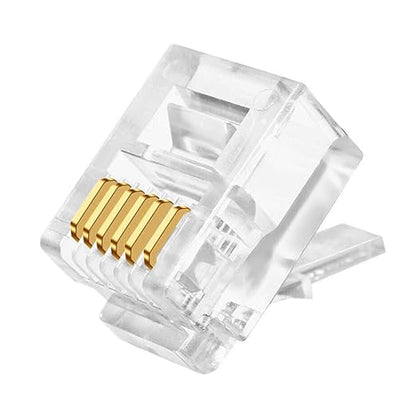 RJ12 6P6C Connectors 6 Pin Telephone Line Cable Wire Male Plug by XANHAM