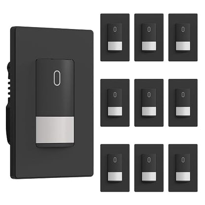 ELEGRP Matte Black Single Pole Occupancy Motion Sensor Light Switch, Need by ELEGRP%7CELEGROUP