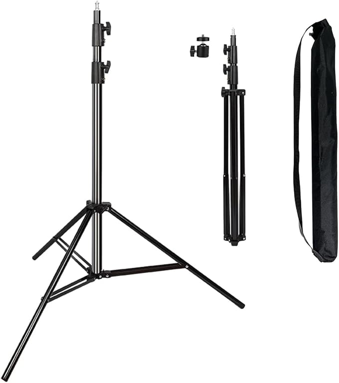 Heavy Duty Light Stand 9.5 Feet/2.8 Meters Adjustable Spring Cushioned Metal by ITOTIN