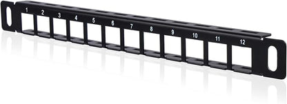 GeeekPi 10 inch 0.5U 12 Port Blank Keystone Patch Panel - Image 7
