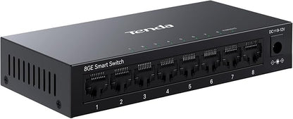 Tenda TEG208E 8 Port Managed Gigabit Switch, Easy Smart Managed, Base-T Ports by Tenda