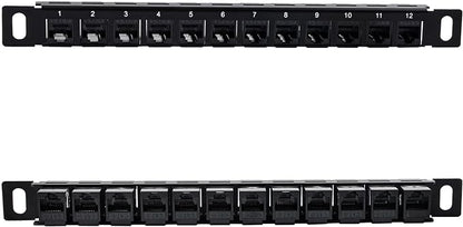 GeeekPi 12 Port Patch Panel, 10inch 0.5U CAT6 Network Patch Panel - Image 3