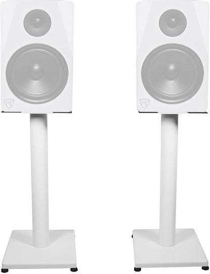 Rockville RS21W 21 inch Steel Bookshelf Speaker Stands, 60 lbs Capacity by Rockville