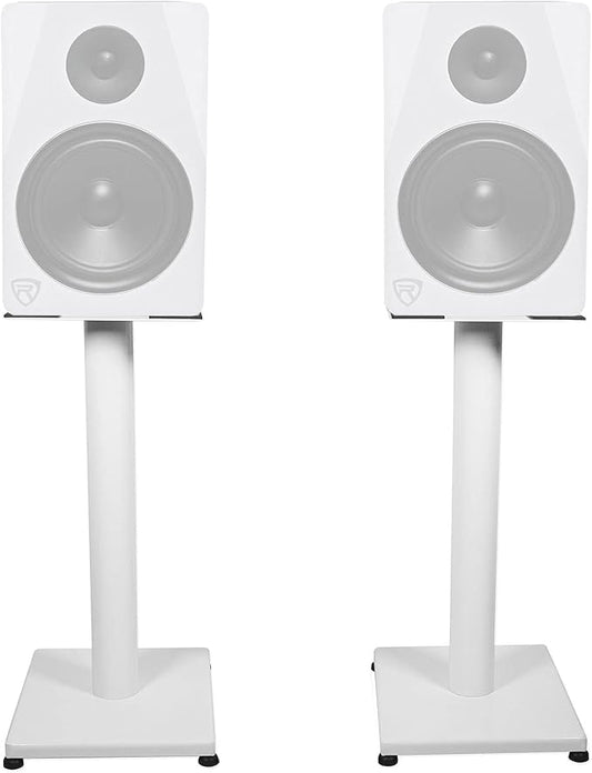 Rockville RS21W 21 inch Steel Bookshelf Speaker Stands, 60 lbs Capacity by Rockville