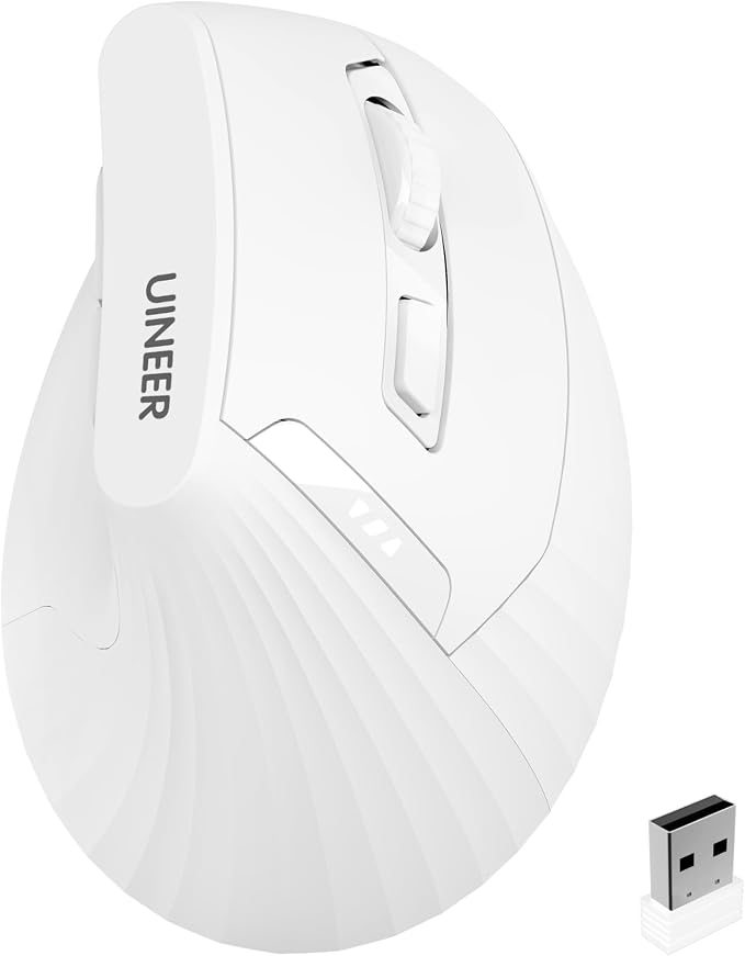 Vertical Mouse Wireless, 2.4G Rechargeable Mouse by UINEER