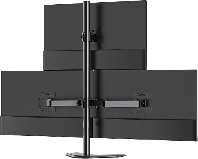 WALI Triple Monitor Stand, Free Standing Three Monitor Desk Mount Fully by WALI