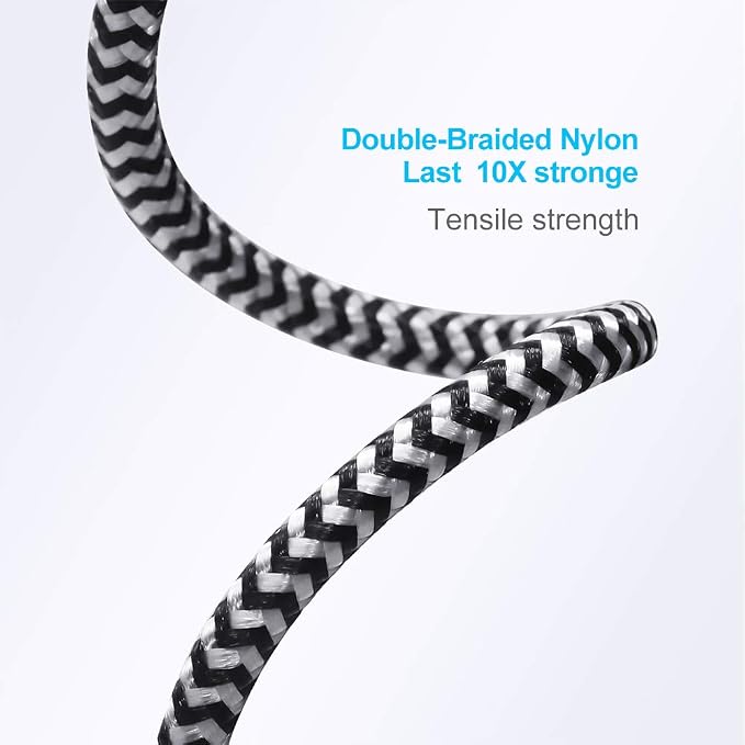 UYOUNG iPhone Charger Cable 3Pack 6FT USB to Lightning Cable Nylon Braided - Image 6