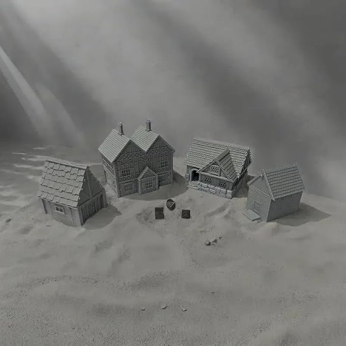 Paintable Tabletop Miniature Little Town Building Terrains Compatible - 18mm - Image 9