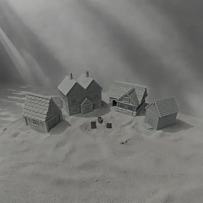 Paintable Tabletop Miniature Little Town Building Terrains Compatible - 18mm - Image 9