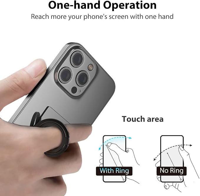 Phone Grip, Phone Ring Holder Finger Kickstand, Foldable & Adjustable Double - Image 6