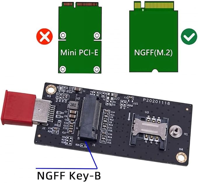 CY Adapter NGFF M.2 Key-B WWAN to USB 3.0 Adapter Riser Card - Image 6