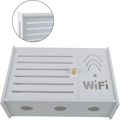 White Plastic Router Storage Box, Wall Mount Cable Organizer - Image 6
