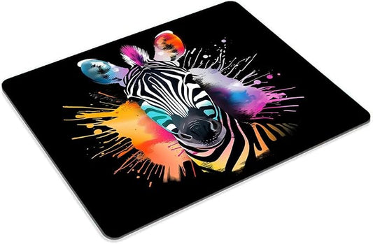 Square Mouse Pad Colorful Zebra-1, Gaming Mouse Pads - Image 2