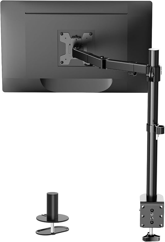 WALI Single Monitor Mount, Single Monitor Arm Desk Mount, Desk Monitors Stand by WALI