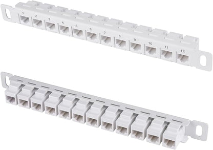GeeekPi 12 Port Patch Panel, 10inch 0.5U CAT6 Network Patch Panel - Image 5