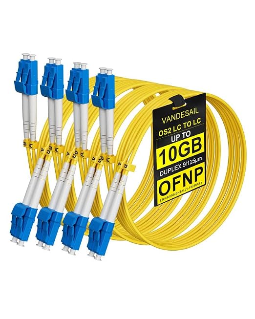 OS2 LC to LC Fiber Patch Cable, OFNP Singlemode Fiber Optic Cable 1G/10GB SMF by VANDESAIL