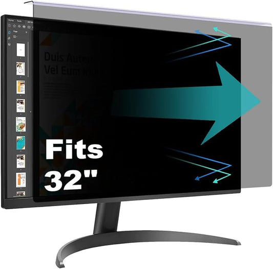 32 Inch Hanging Computer Privacy Screen Protector Shield Compatible by Pozlle